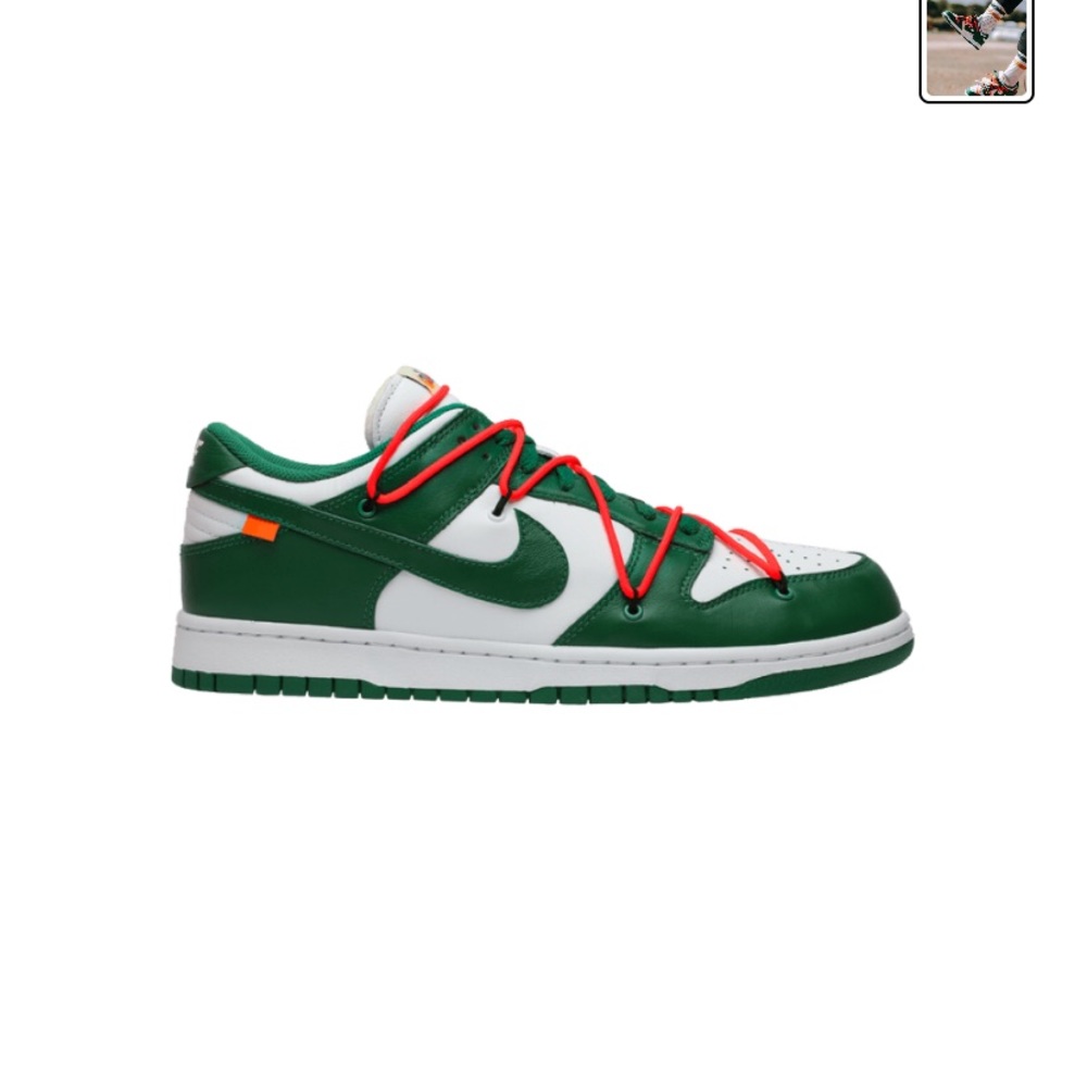Off white x dunks pine green authentic
